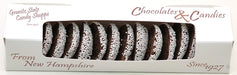 Window box of dark chocolate nonpareils
